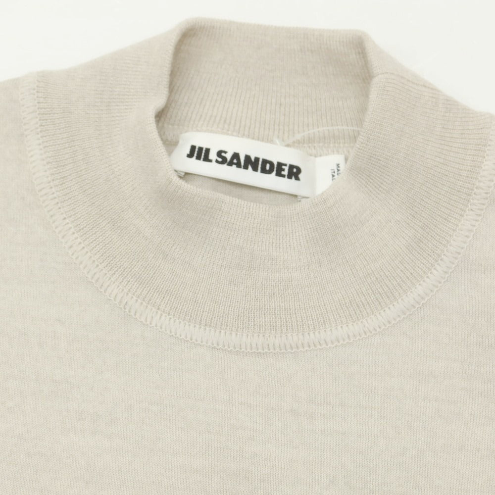 【中古】ジルサンダー JIL SANDER ハイゲージ ウール モックネック プルオーバーニット サンドベージュ【 46 】【 状態ランクB 】【 メンズ 】