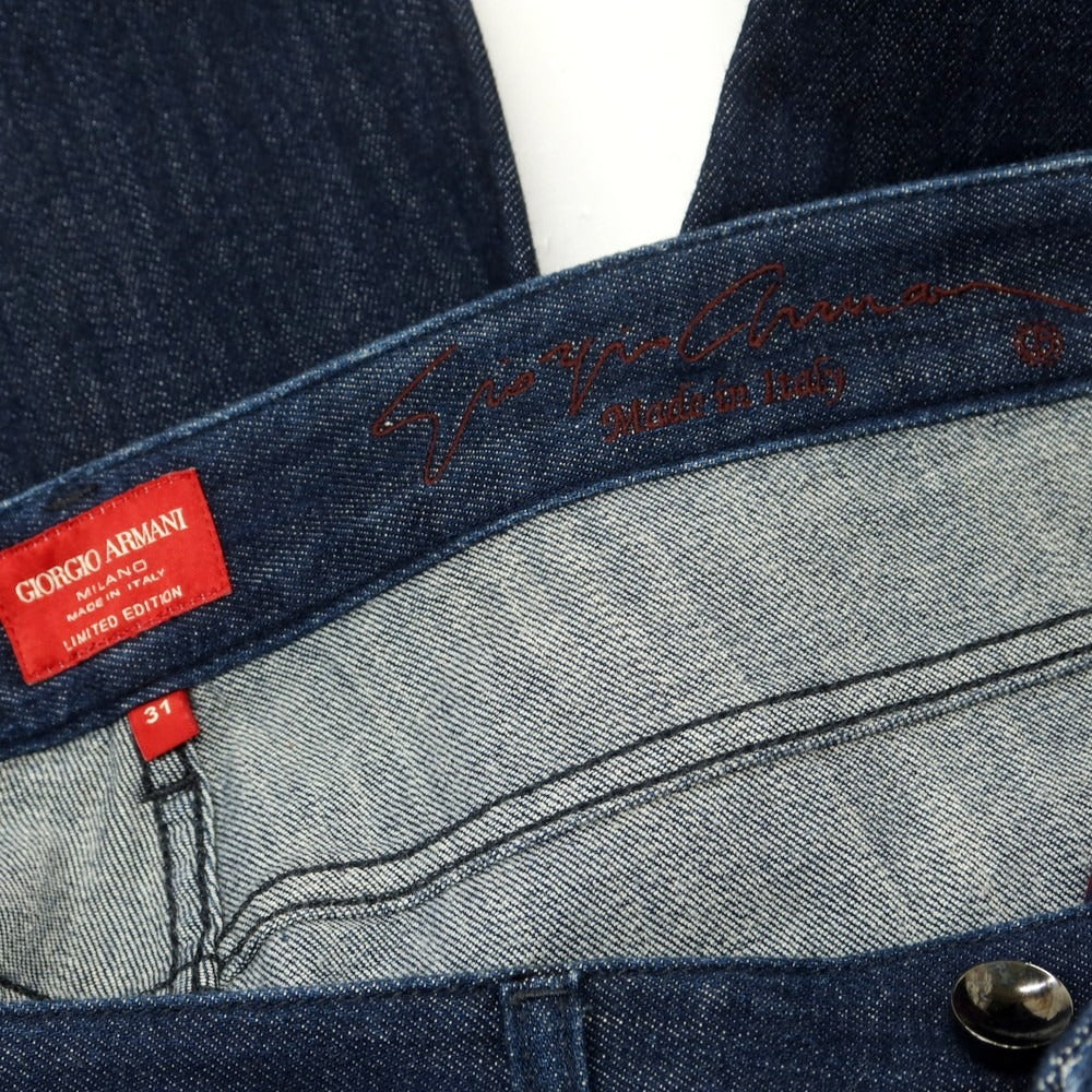 【中古】ジョルジオアルマーニ GIORGIO ARMANI LIMITED EDITION ストレッチ コットン デニムパンツ ジーンズ ネイビー【 31 】【 状態ランクB 】【 メンズ 】