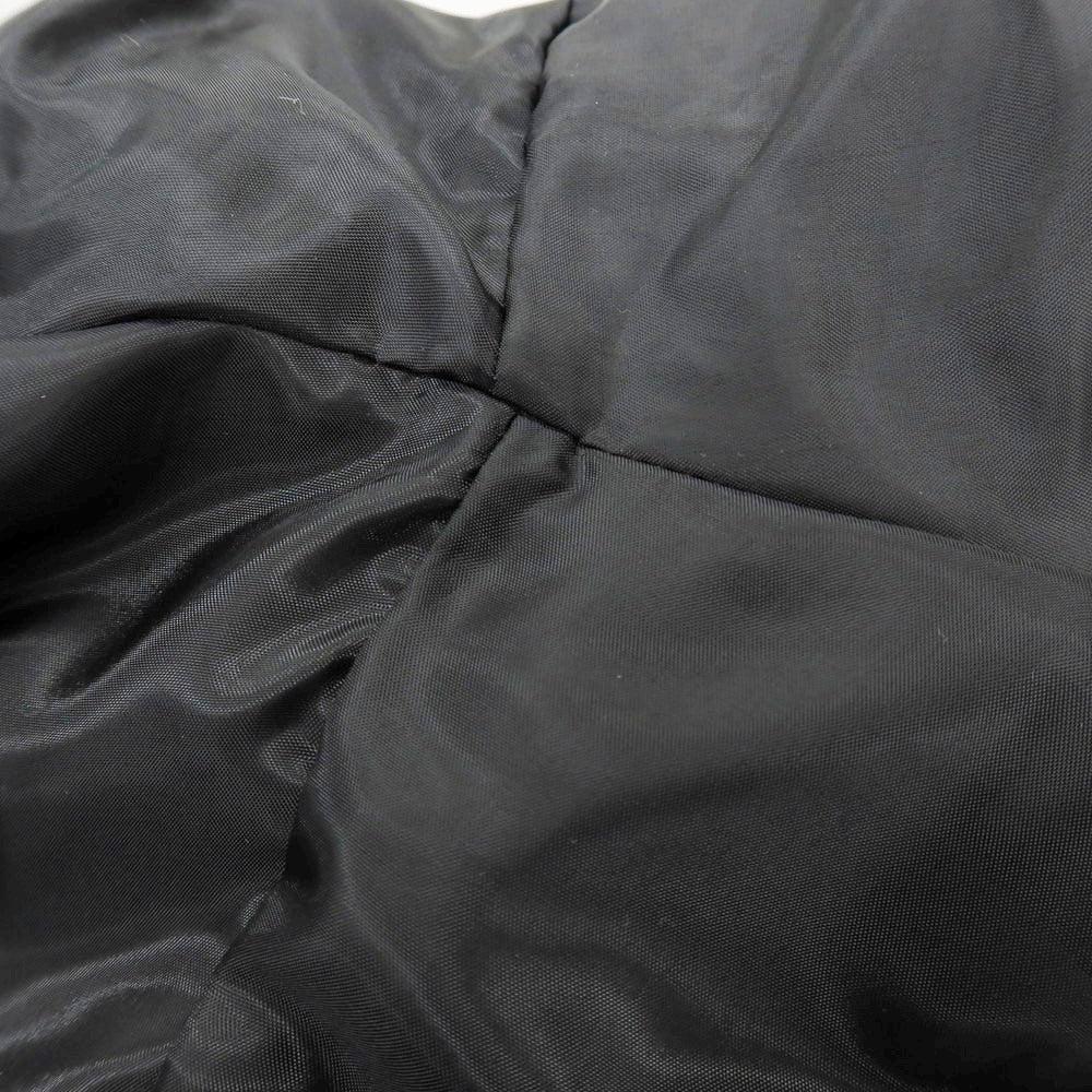 【中古】ジョルジオブラット GIORGIO BRATO ユーズド加工 中綿入り スタンドカラー ダブルジップ レザーブルゾン ブラックグリーン【 48 】【 状態ランクC 】【 メンズ 】