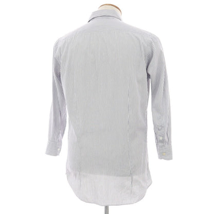 【中古】マリアサンタンジェロ Maria Santangelo The Style Gate コットン ストライプ レギュラーカラー ドレスシャツ ホワイトxネイビー【 表記なし(M位) 】【 状態ランクB 】【 メンズ 】