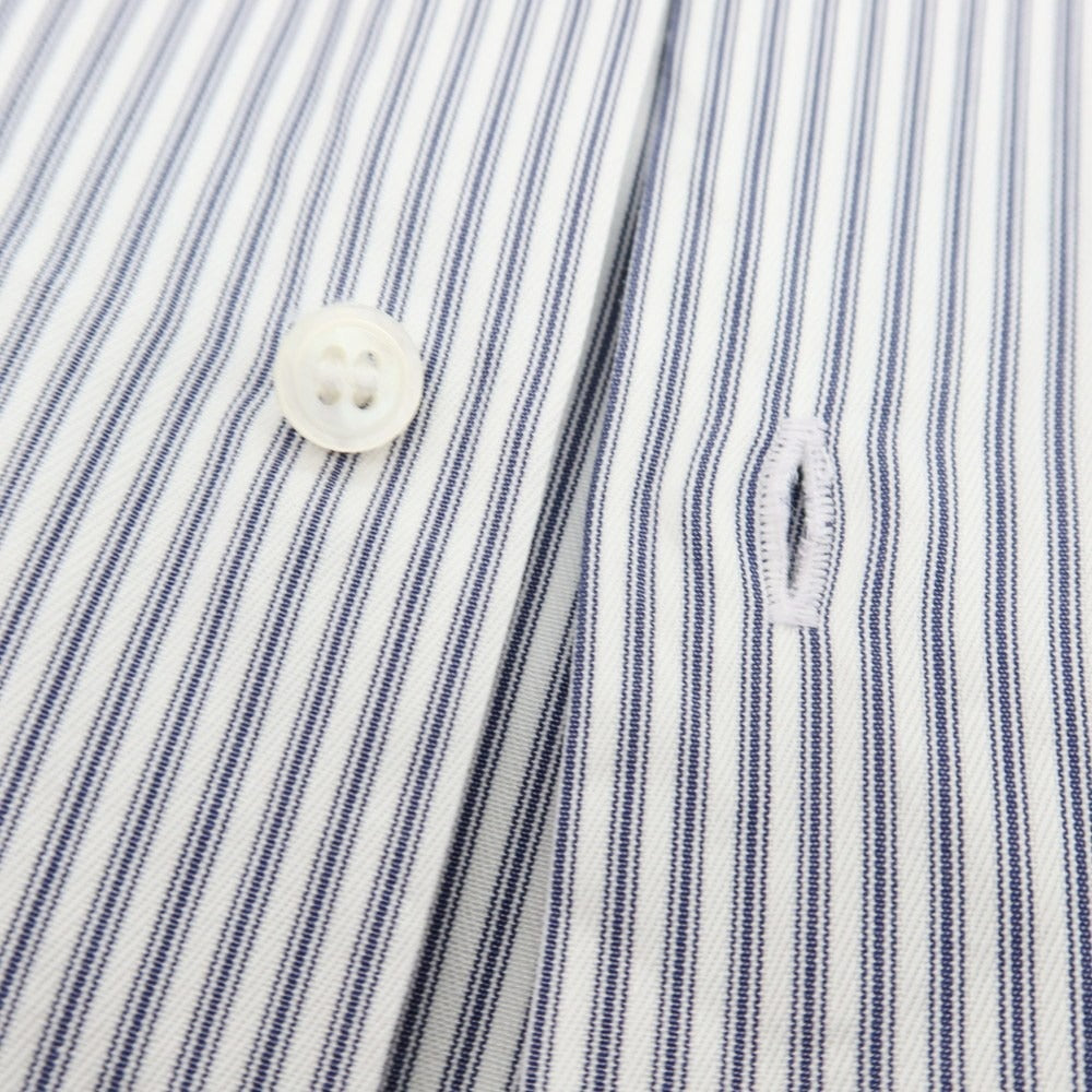 【中古】マリアサンタンジェロ Maria Santangelo The Style Gate コットン ストライプ レギュラーカラー ドレスシャツ ホワイトxネイビー【 表記なし(M位) 】【 状態ランクB 】【 メンズ 】