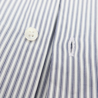 【中古】マリアサンタンジェロ Maria Santangelo The Style Gate コットン ストライプ レギュラーカラー ドレスシャツ ホワイトxネイビー【 表記なし(M位) 】【 状態ランクB 】【 メンズ 】