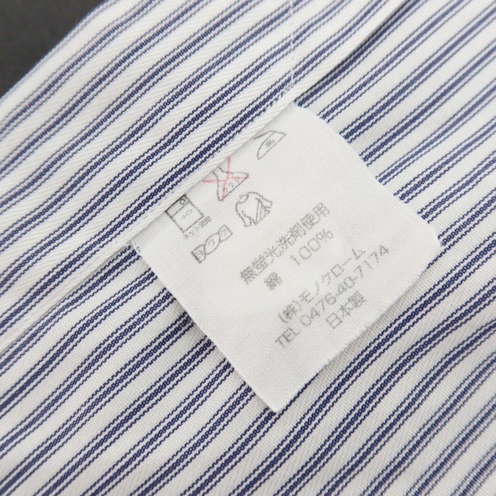 【中古】マリアサンタンジェロ Maria Santangelo The Style Gate コットン ストライプ レギュラーカラー ドレスシャツ ホワイトxネイビー【 表記なし(M位) 】【 状態ランクB 】【 メンズ 】