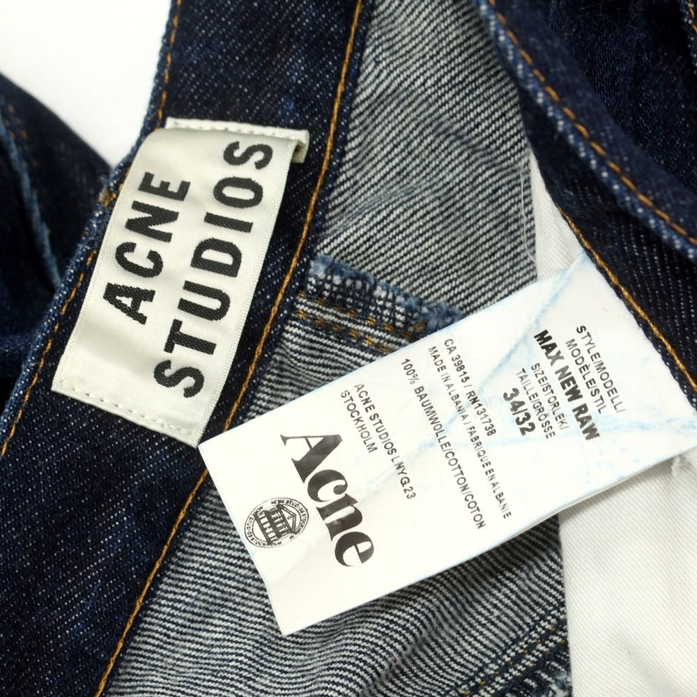 【中古】アクネストゥディオズ ACNE STUDIOS MAX NEW RAW コットン デニムパンツ ジーンズ ネイビー【 34 】【 状態ランクB 】【 メンズ 】