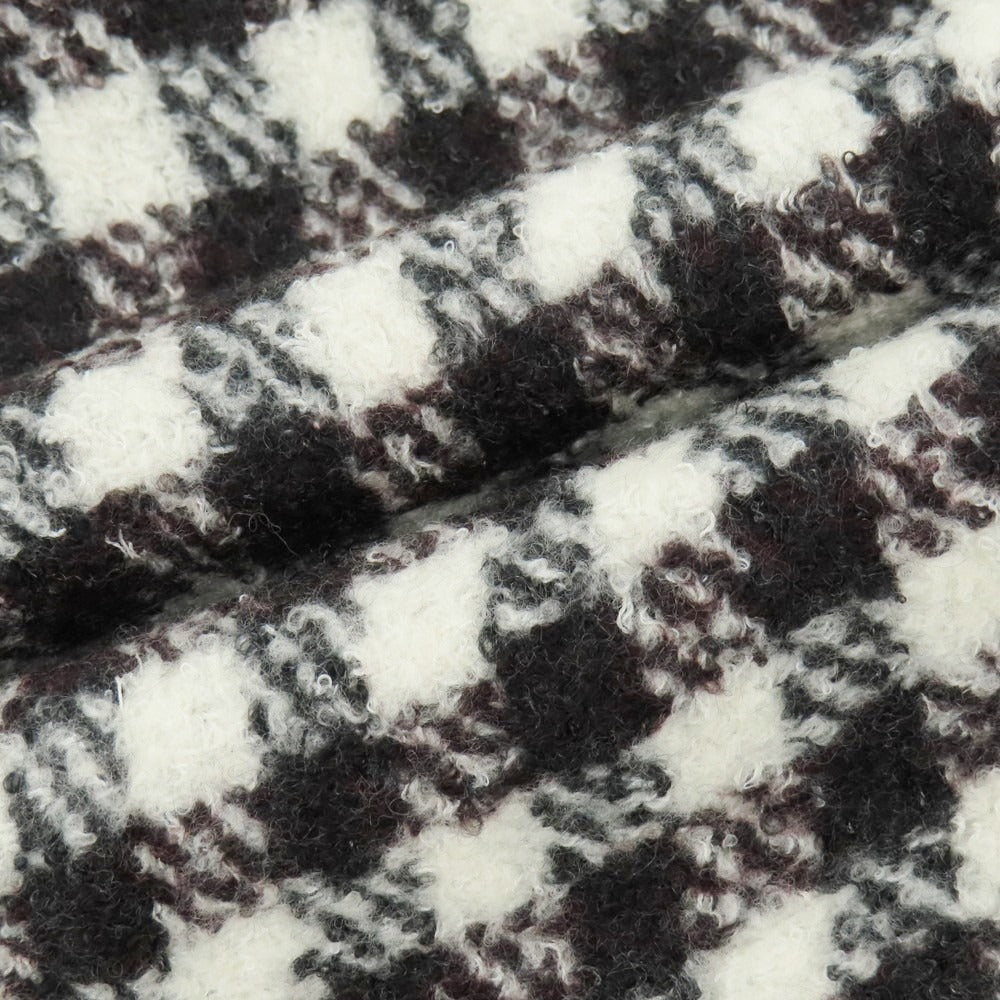 【中古】デスティン destin ウールナイロンカシミヤ チェック マフラー ホワイトxブラウン【 状態ランクC 】【 ユニセックス 】