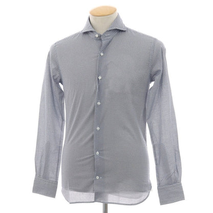 【中古】オリアン ORIAN コットン ホリゾンタルカラー カジュアルシャツ ネイビーxホワイト【 37 】【 状態ランクA 】【 メンズ 】