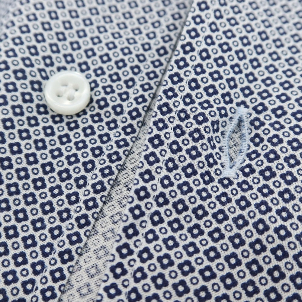 【中古】オリアン ORIAN コットン ホリゾンタルカラー カジュアルシャツ ネイビーxホワイト【 37 】【 状態ランクA 】【 メンズ 】