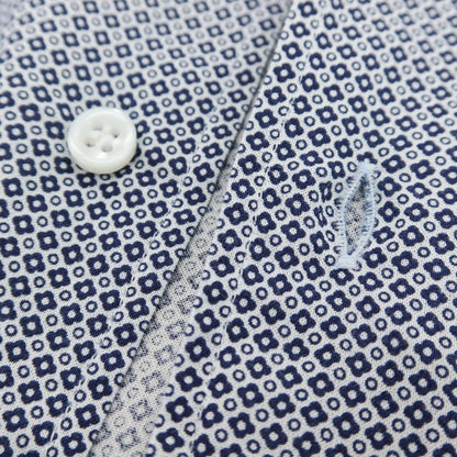 【中古】オリアン ORIAN コットン ホリゾンタルカラー カジュアルシャツ ネイビーxホワイト【 37 】【 状態ランクA 】【 メンズ 】