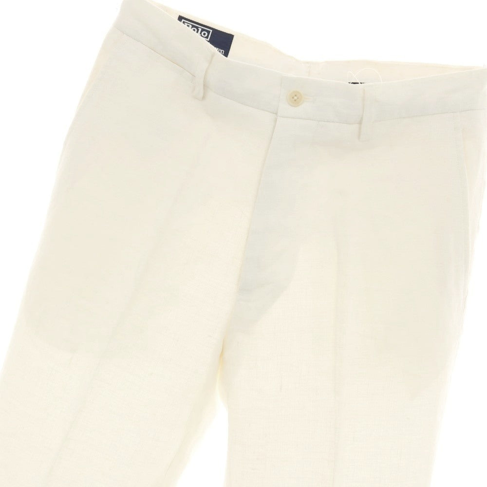 【中古】ポロ ラルフローレン Polo Ralph Lauren リネン カジュアルスラックスパンツ ホワイト【サイズ30】【 状態ランクC 】【 メンズ 】