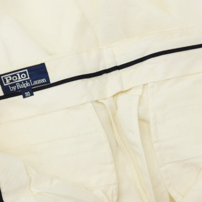 【中古】ポロ ラルフローレン Polo Ralph Lauren リネン カジュアルスラックスパンツ ホワイト【サイズ30】【 状態ランクC 】【 メンズ 】