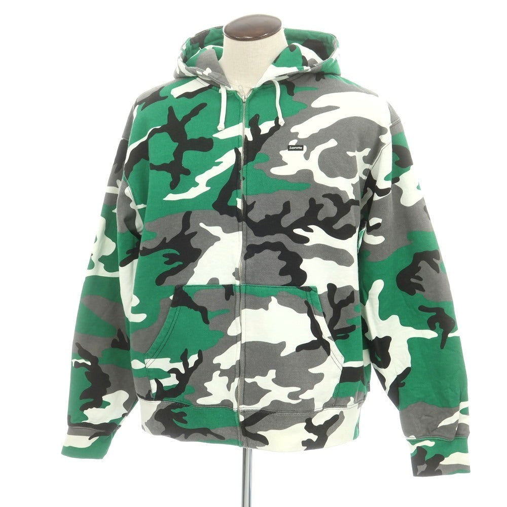 【中古】シュプリーム Supreme 2025年秋冬 Small Box Zip Up Hooded Sweatshirt カモフラ パーカー グリーンxグレー【サイズL】【 状態ランクA 】【 メンズ 】[BPD]