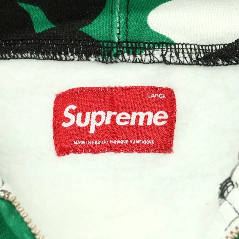 【中古】シュプリーム Supreme 2025年秋冬 Small Box Zip Up Hooded Sweatshirt カモフラ パーカー グリーンxグレー【サイズL】【 状態ランクA 】【 メンズ 】[BPD]