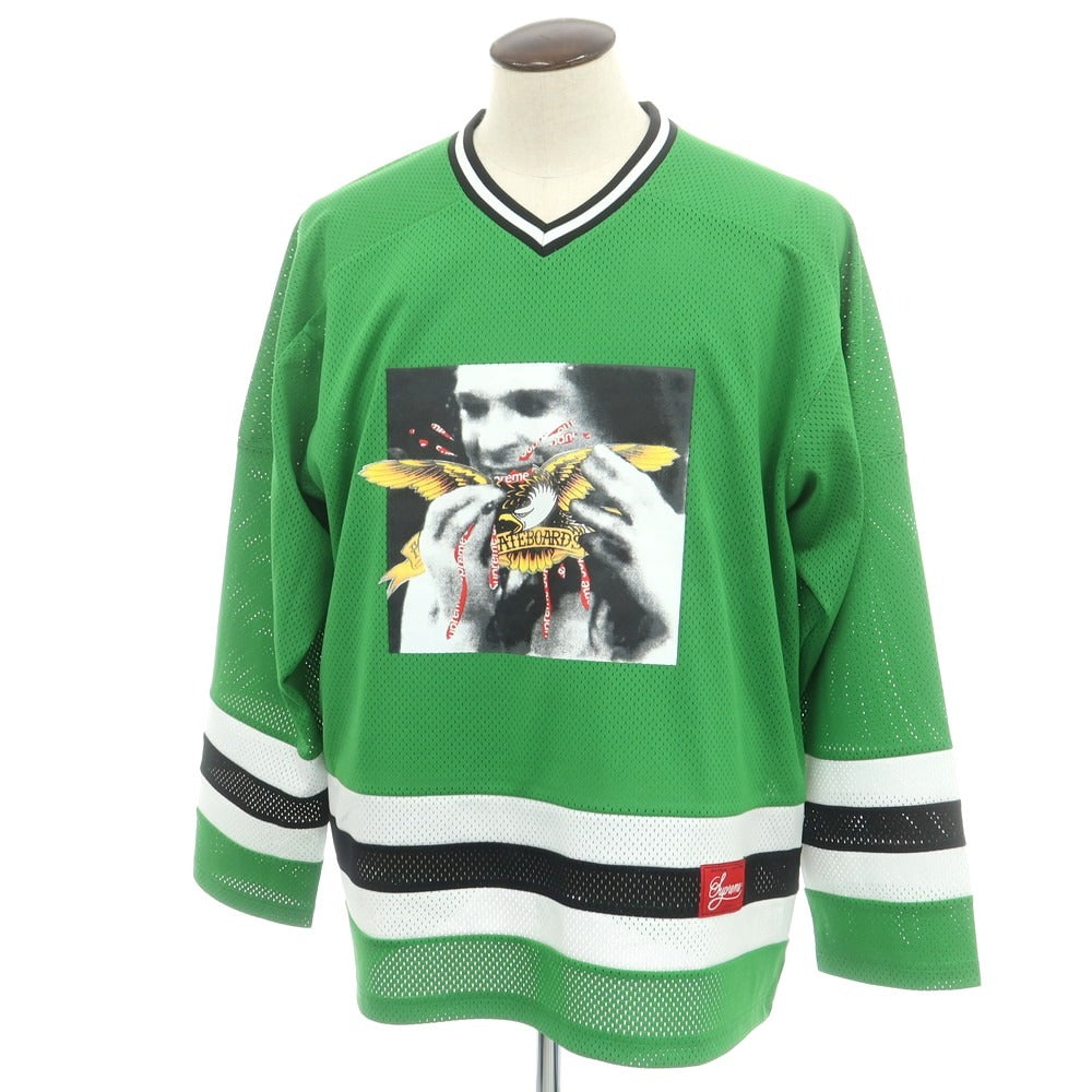 【中古】シュプリーム Supreme × ANTIHERO 2025年秋冬 Ozzy Hockey Jersey 長袖Ｔシャツ グリーン【 サイズL 】【 状態ランクA 】【 メンズ 】 [BPD]