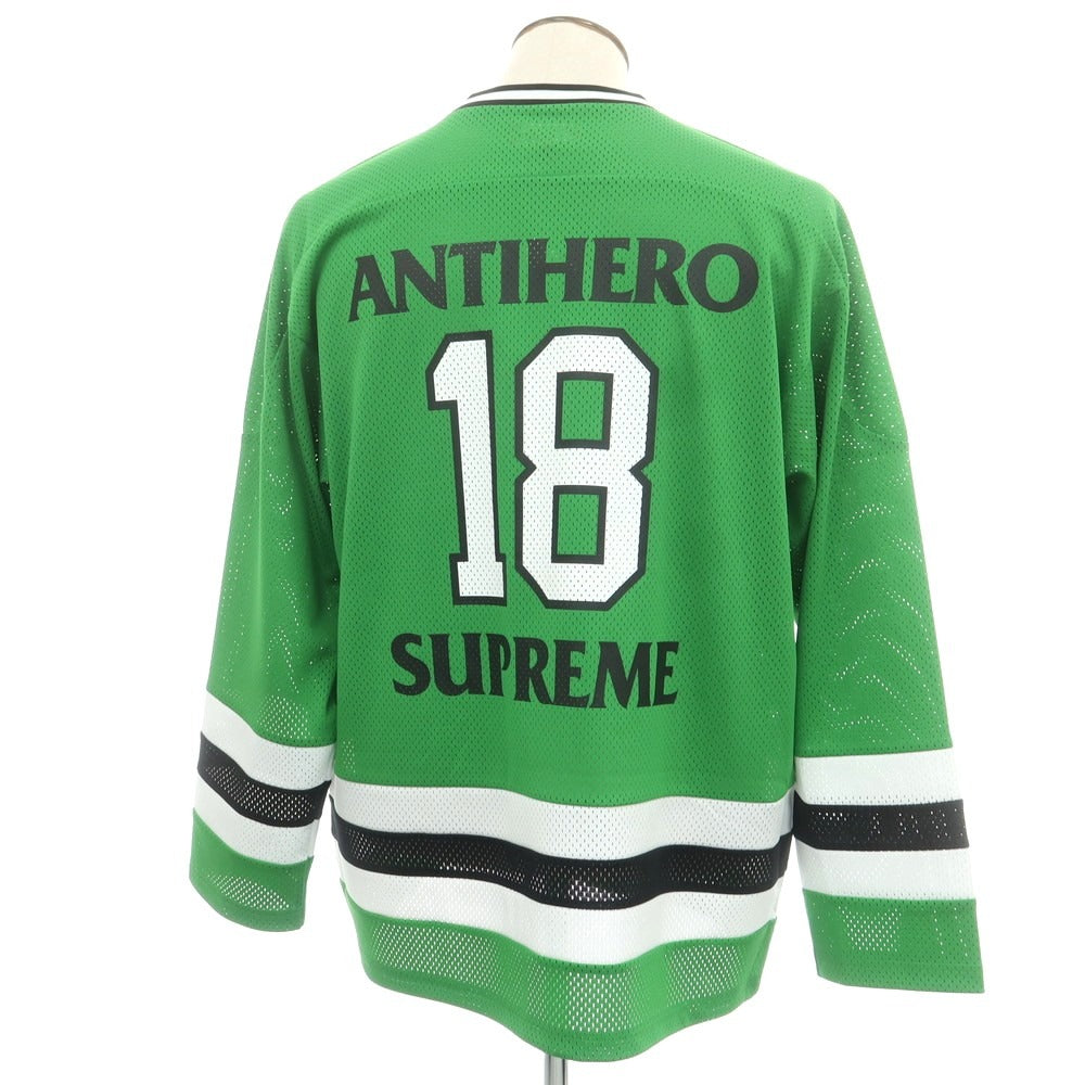 【中古】シュプリーム Supreme × ANTIHERO 2025年秋冬 Ozzy Hockey Jersey 長袖Ｔシャツ グリーン【 サイズL 】【 状態ランクA 】【 メンズ 】 [BPD]