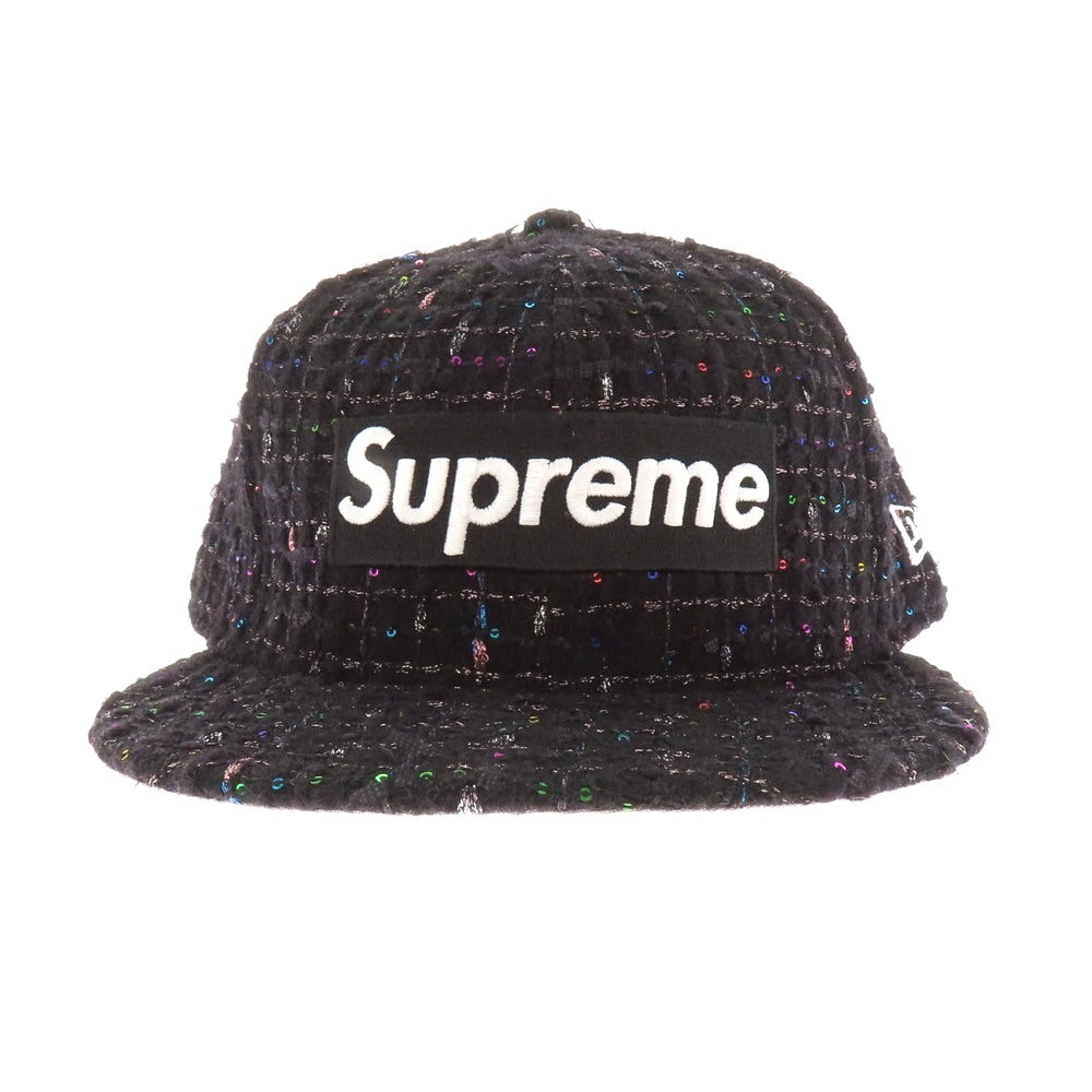 【中古】シュプリーム Supreme 2025年秋冬 Boucle Box Logo New Era スパンコール キャップ ブラック【 サイズ7 1/4 】【 状態ランクA 】【 メンズ 】 [BPD]