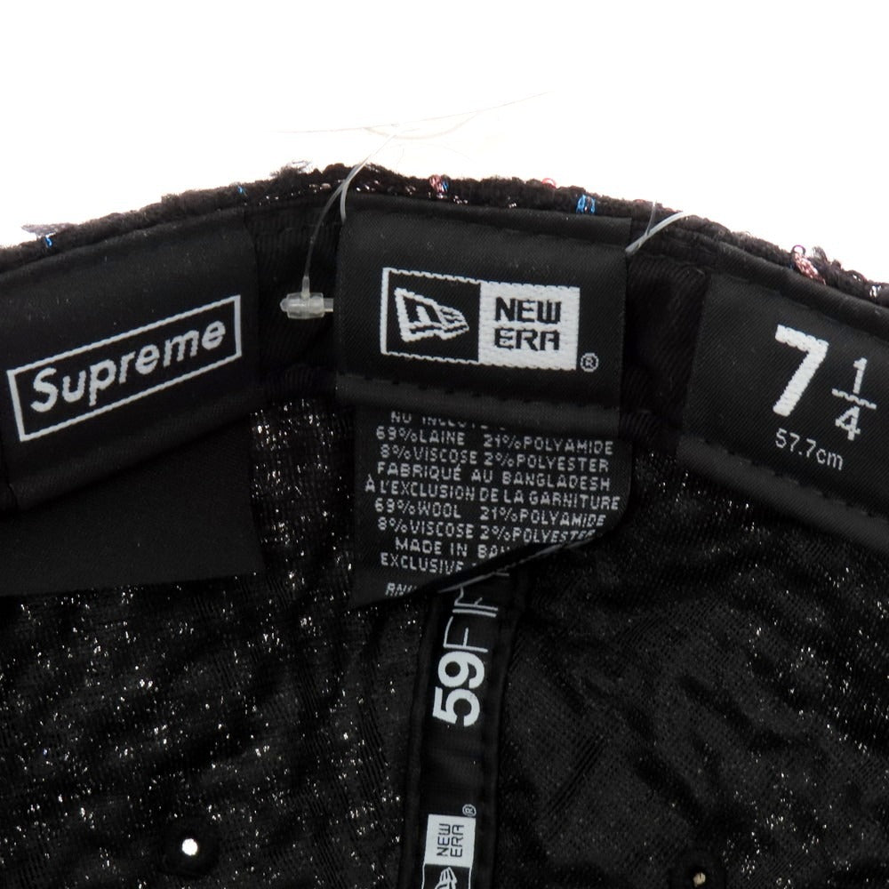 【中古】シュプリーム Supreme 2025年秋冬 Boucle Box Logo New Era スパンコール キャップ ブラック【 サイズ7 1/4 】【 状態ランクA 】【 メンズ 】 [BPD]