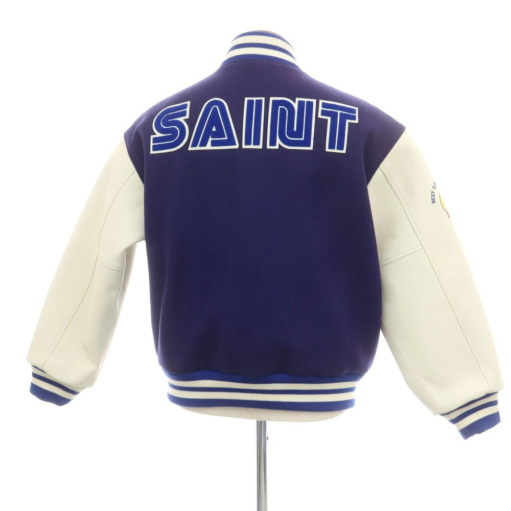【中古】セント マイケル SAINT Mxxxxxx × SEGA 2025年秋冬 中綿入り スタジャン ネイビーxホワイト【 Ｍ 】【 状態ランクA 】【 メンズ 】