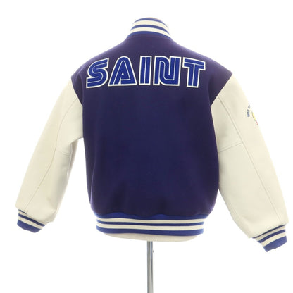 【中古】セント マイケル SAINT Mxxxxxx × SEGA 2025年秋冬 中綿入り スタジャン ネイビーxホワイト【 Ｍ 】【 状態ランクA 】【 メンズ 】