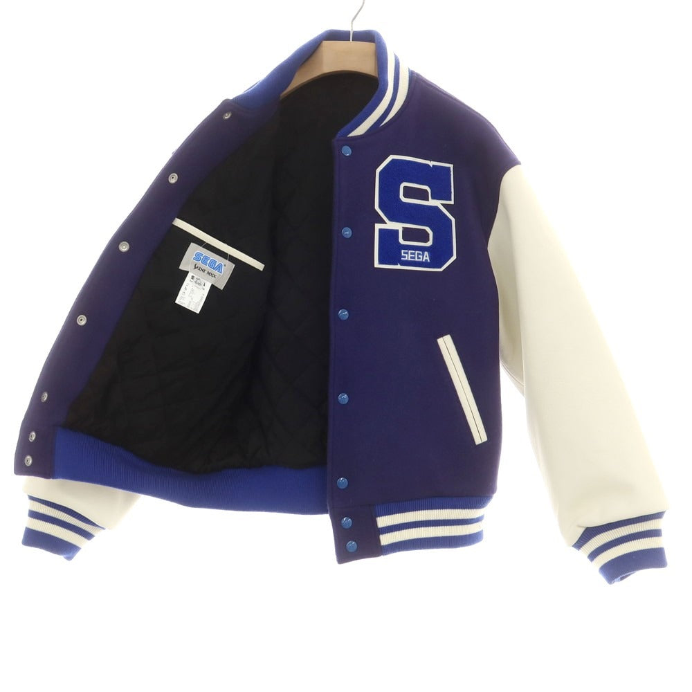 【中古】セント マイケル SAINT Mxxxxxx × SEGA 2025年秋冬 中綿入り スタジャン ネイビーxホワイト【 Ｍ 】【 状態ランクA 】【 メンズ 】
