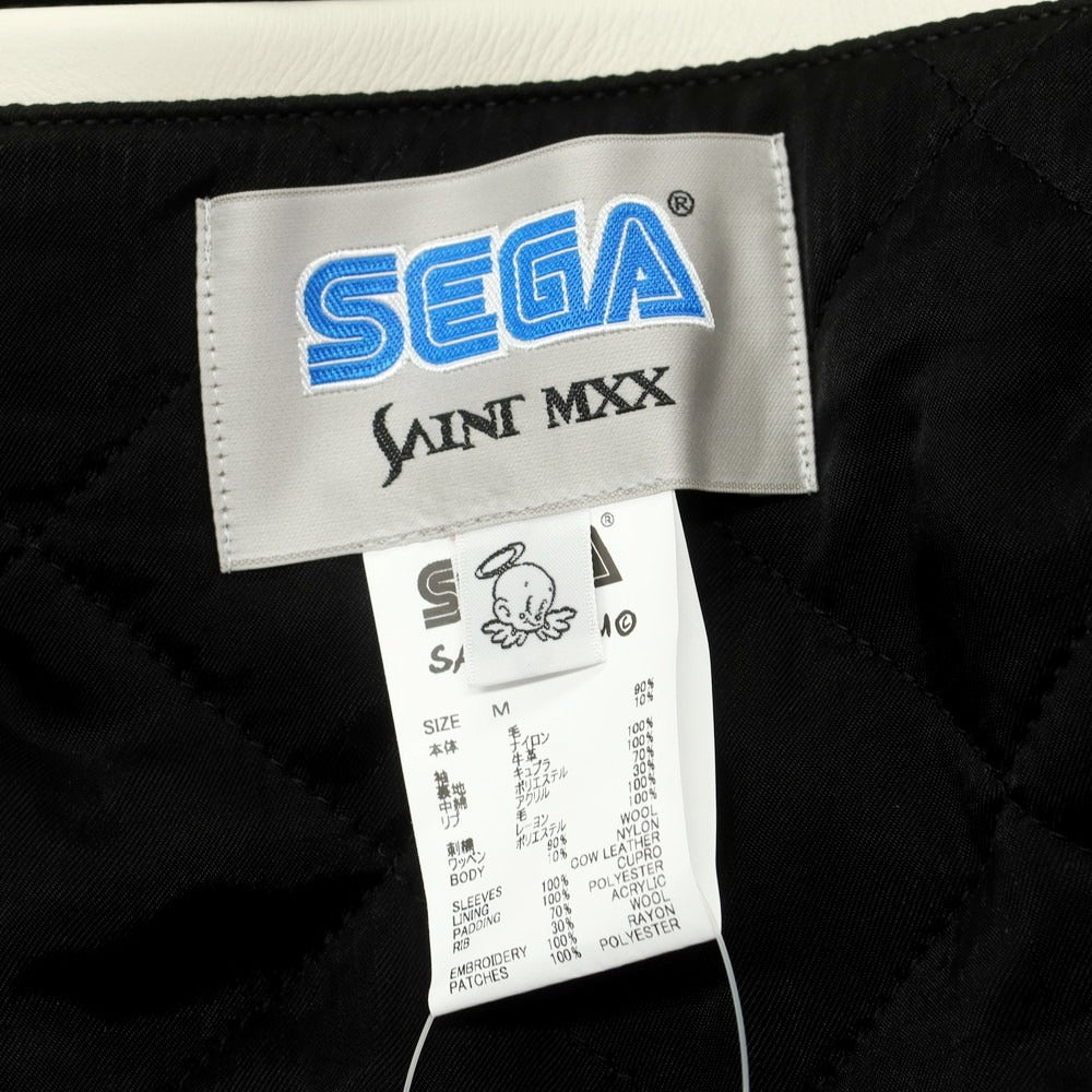 【中古】セント マイケル SAINT Mxxxxxx × SEGA 2025年秋冬 中綿入り スタジャン ネイビーxホワイト【 Ｍ 】【 状態ランクA 】【 メンズ 】
