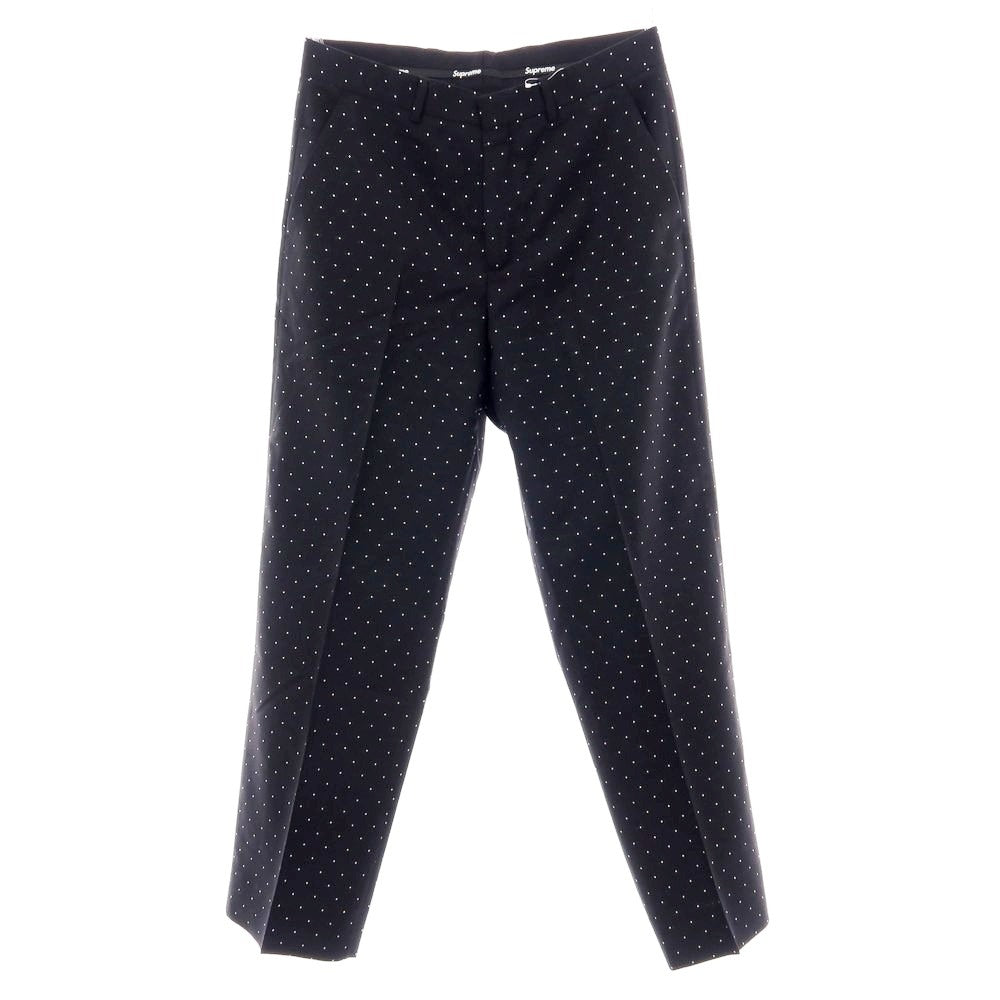 【中古】シュプリーム Supreme 2025年秋冬 Metallic Dot Trouser ウール カジュアルスラックスパンツ ブラックxシルバー【 32 】【 状態ランクA 】【 メンズ 】