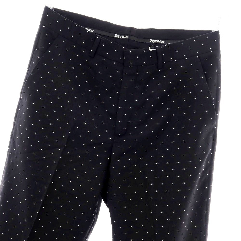 【中古】シュプリーム Supreme 2025年秋冬 Metallic Dot Trouser ウール カジュアルスラックスパンツ ブラックxシルバー【 32 】【 状態ランクA 】【 メンズ 】