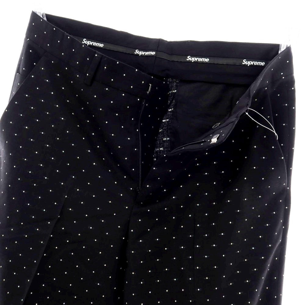 【中古】シュプリーム Supreme 2025年秋冬 Metallic Dot Trouser ウール カジュアルスラックスパンツ ブラックxシルバー【 32 】【 状態ランクA 】【 メンズ 】