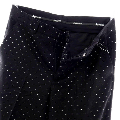 【中古】シュプリーム Supreme 2025年秋冬 Metallic Dot Trouser ウール カジュアルスラックスパンツ ブラックxシルバー【 32 】【 状態ランクA 】【 メンズ 】