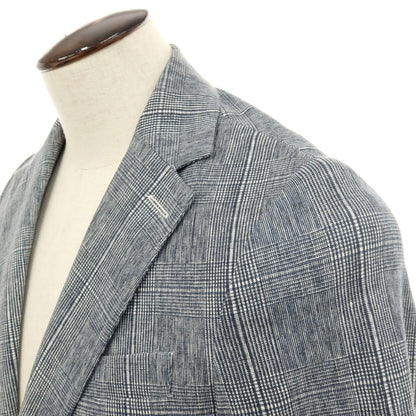 【中古】チルコロ1901 CIRCOLO 1901 コットン ジャージー グレンチェック プリント 2B カジュアルジャケット ネイビーxホワイト【サイズ50】【 状態ランクA 】【 メンズ 】