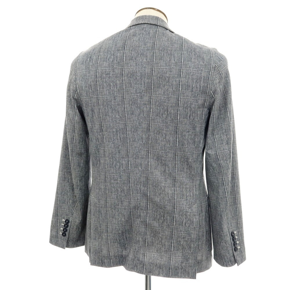【中古】チルコロ1901 CIRCOLO 1901 コットン ジャージー グレンチェック プリント 2B カジュアルジャケット ネイビーxホワイト【サイズ50】【 状態ランクA 】【 メンズ 】