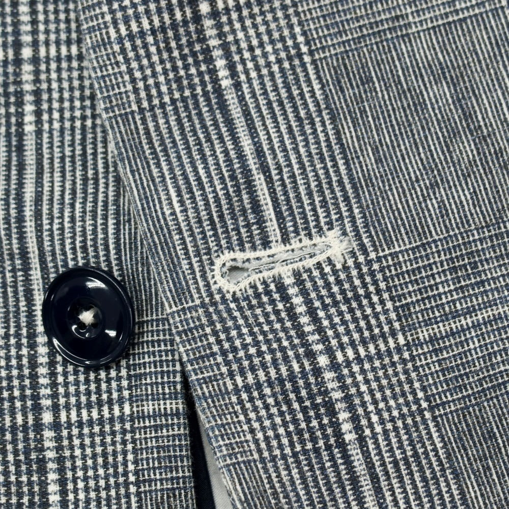 【中古】チルコロ1901 CIRCOLO 1901 コットン ジャージー グレンチェック プリント 2B カジュアルジャケット ネイビーxホワイト【サイズ50】【 状態ランクA 】【 メンズ 】