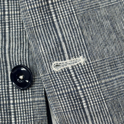 【中古】チルコロ1901 CIRCOLO 1901 コットン ジャージー グレンチェック プリント 2B カジュアルジャケット ネイビーxホワイト【サイズ50】【 状態ランクA 】【 メンズ 】