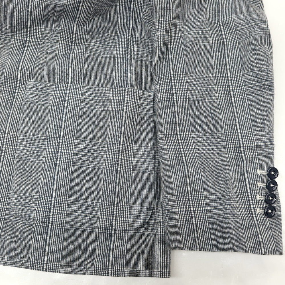 【中古】チルコロ1901 CIRCOLO 1901 コットン ジャージー グレンチェック プリント 2B カジュアルジャケット ネイビーxホワイト【サイズ50】【 状態ランクA 】【 メンズ 】