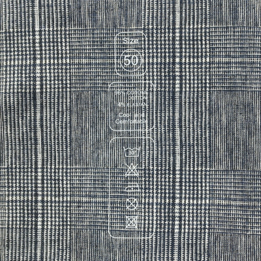 【中古】チルコロ1901 CIRCOLO 1901 コットン ジャージー グレンチェック プリント 2B カジュアルジャケット ネイビーxホワイト【サイズ50】【 状態ランクA 】【 メンズ 】