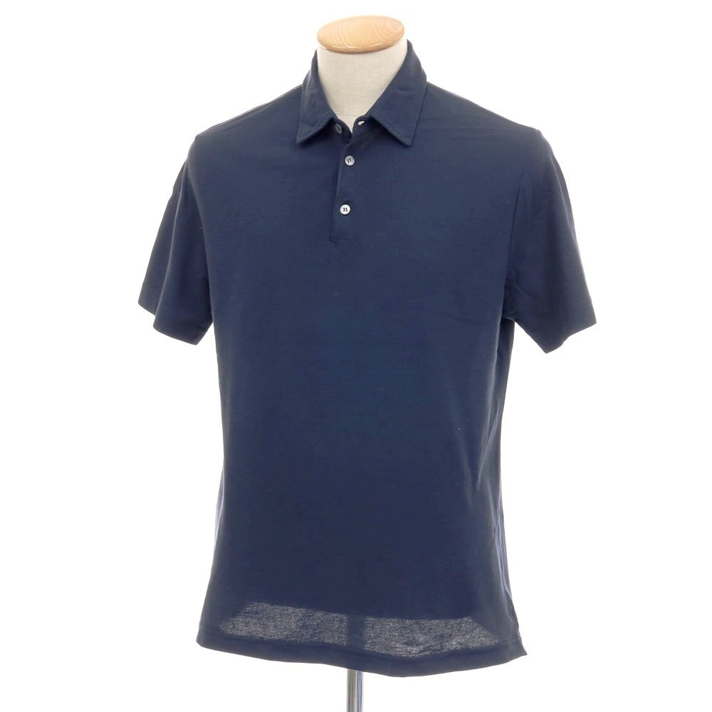 【中古】ザノーネ ZANONE アイスコットン 半袖ポロシャツ ネイビー【サイズ表記なし（Ｓ位）】【 状態ランクB 】【 メンズ 】