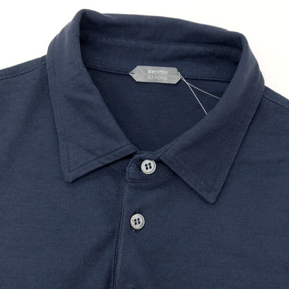 【中古】ザノーネ ZANONE アイスコットン 半袖ポロシャツ ネイビー【サイズ表記なし（Ｓ位）】【 状態ランクB 】【 メンズ 】