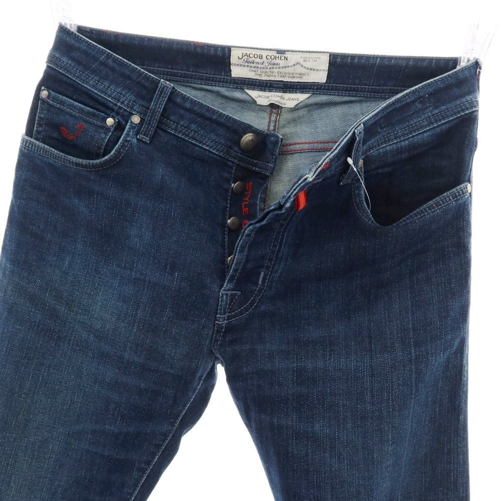 【中古】ヤコブコーエン JACOB COHEN PW688 ストレッチ コットンポリエステル デニムパンツ ジーンズ ネイビー【 33 】【 状態ランクC 】【 メンズ 】