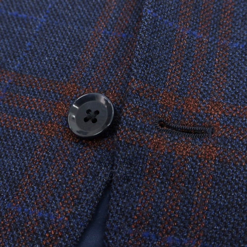 【中古】リングヂャケット RING JACKET ウール チェック 3B テーラードジャケット ネイビーxブラウン【 46 】【 状態ランクB 】【 メンズ 】