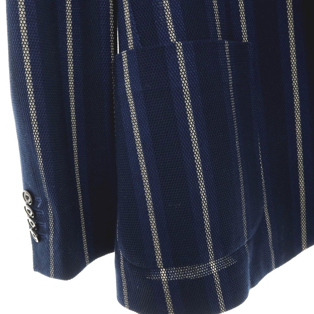 【中古】チルコロ1901 CIRCOLO 1901 コットン ジャージー ストライプ 2B カジュアルジャケット ネイビーxホワイト【サイズ46】【 状態ランクB 】【 メンズ 】