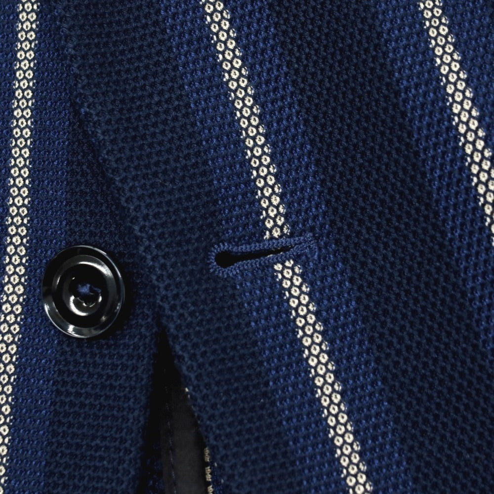 【中古】チルコロ1901 CIRCOLO 1901 コットン ジャージー ストライプ 2B カジュアルジャケット ネイビーxホワイト【サイズ46】【 状態ランクB 】【 メンズ 】