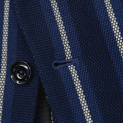 【中古】チルコロ1901 CIRCOLO 1901 コットン ジャージー ストライプ 2B カジュアルジャケット ネイビーxホワイト【サイズ46】【 状態ランクB 】【 メンズ 】