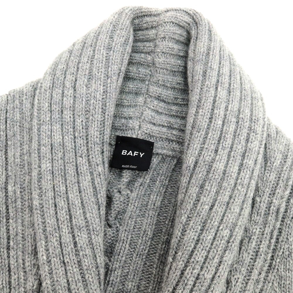 【中古】バフィー BAFY ケーブル編み ウール ショールカラー カーディガン ライトグレー【 46 】【 状態ランクB 】【 メンズ 】
