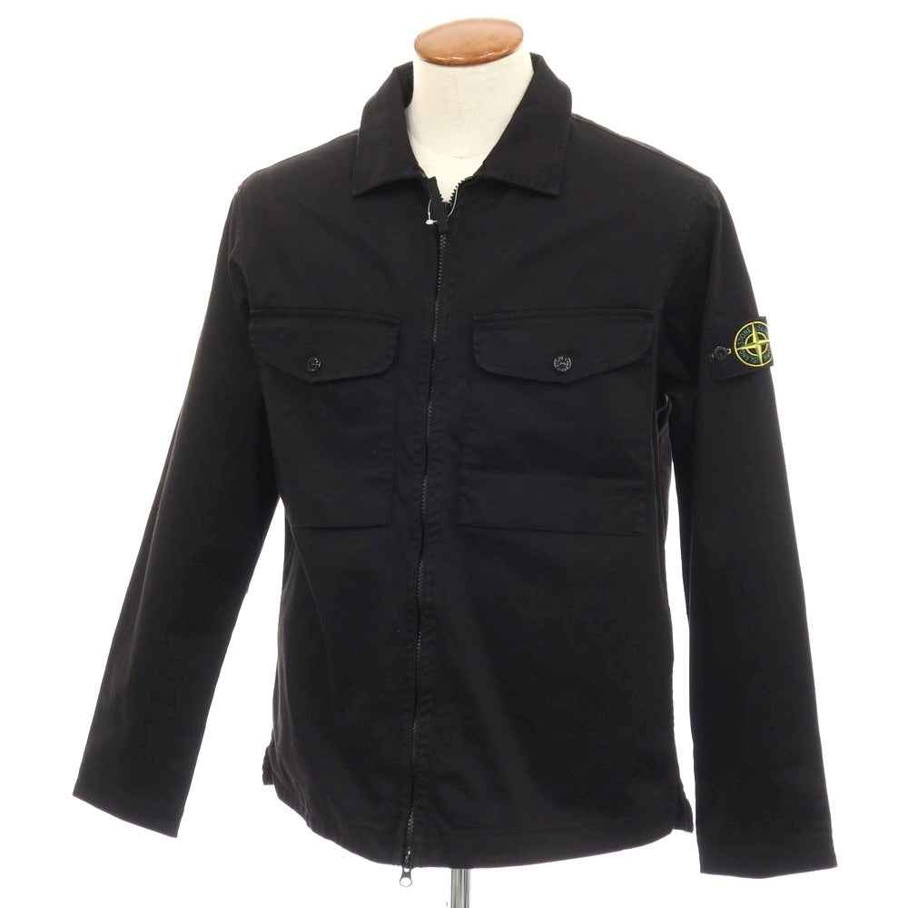 【中古】ストーンアイランド STONE ISLAND ストレッチ コットン ダブルジップ ブルゾン ブラック【サイズM】【 状態ランクB 】【 メンズ 】