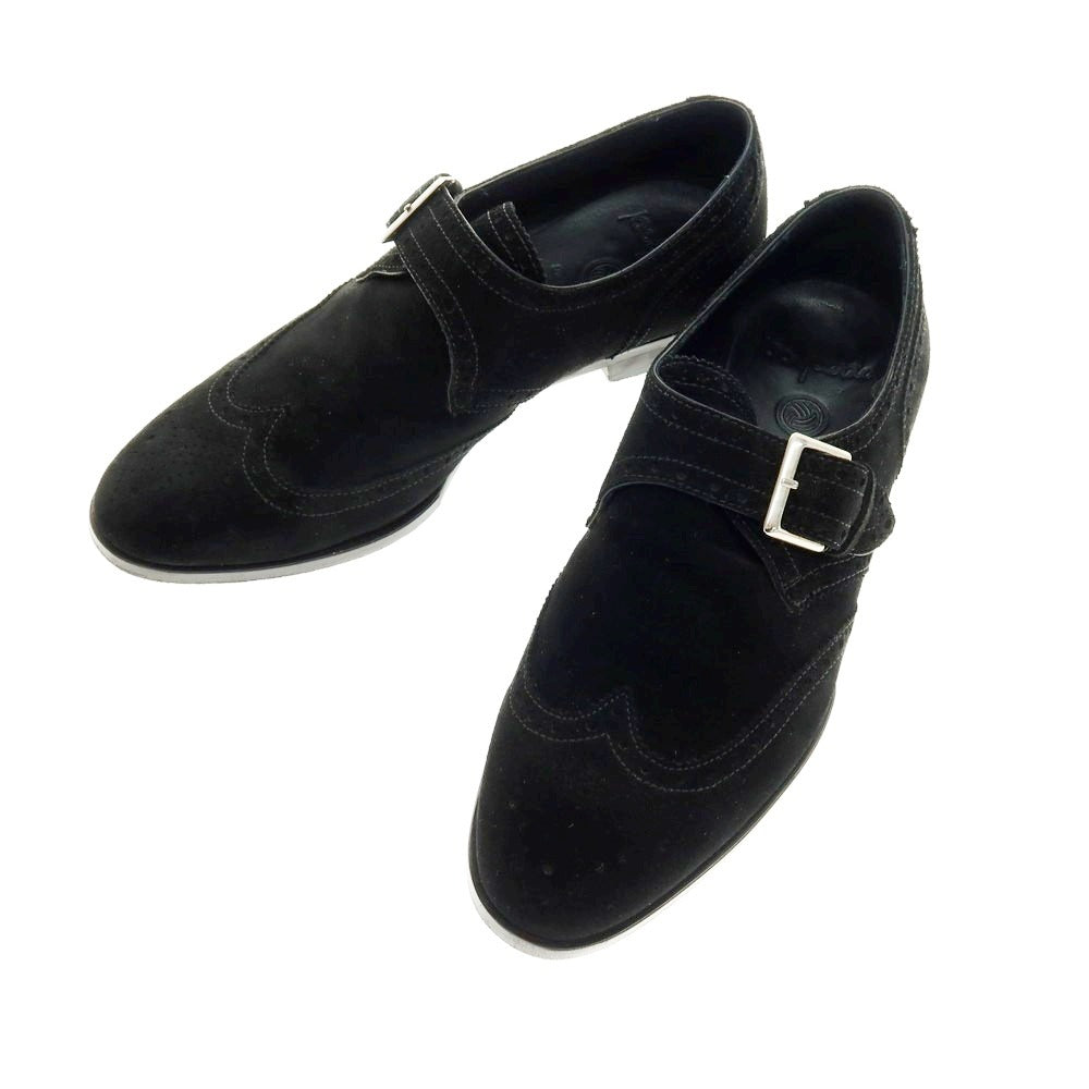 【中古】ポルペッタ polpetta スエード モンクストラップ ドレスシューズ ブラック【 40 】【 状態ランクB 】【 メンズ 】