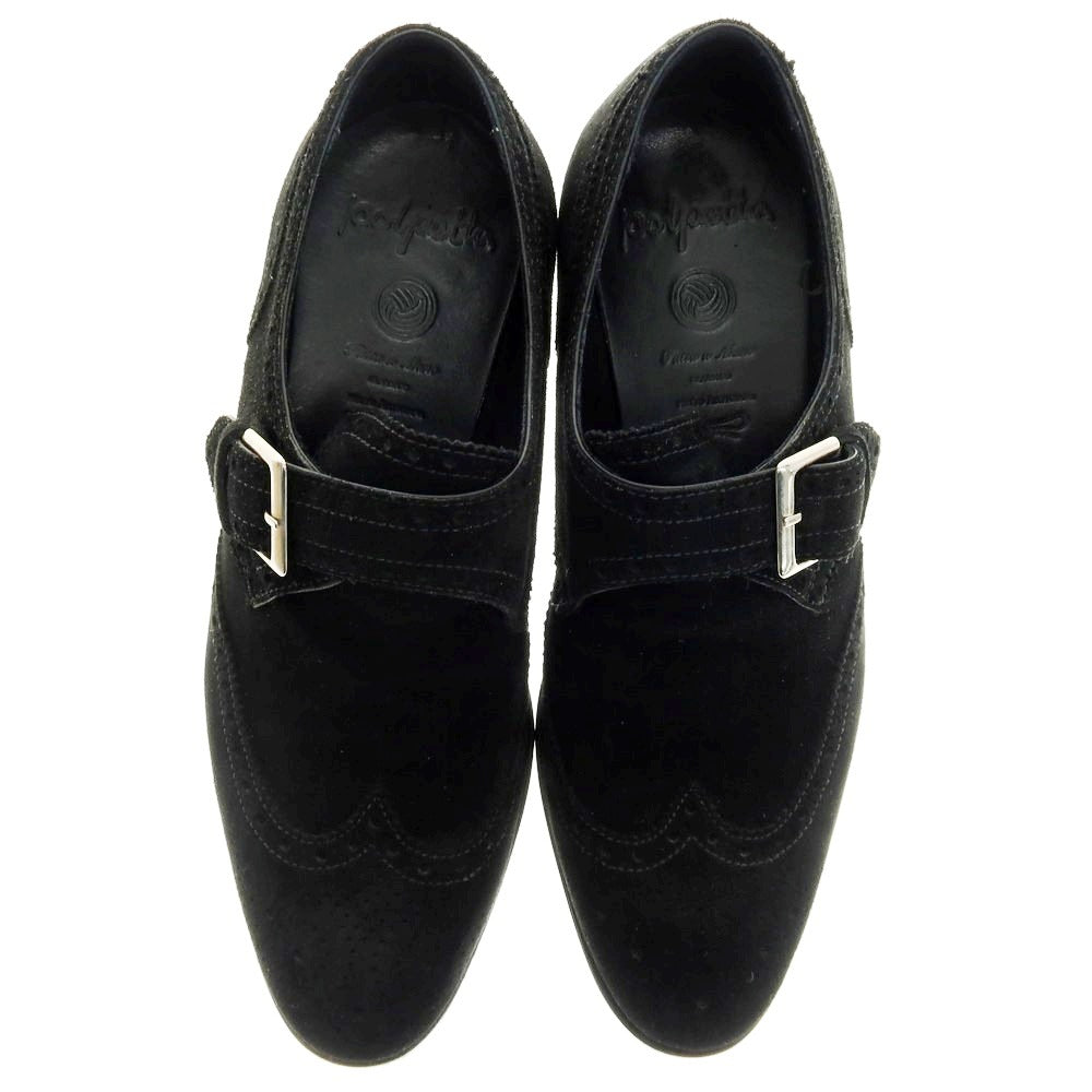 【中古】ポルペッタ polpetta スエード モンクストラップ ドレスシューズ ブラック【 40 】【 状態ランクB 】【 メンズ 】