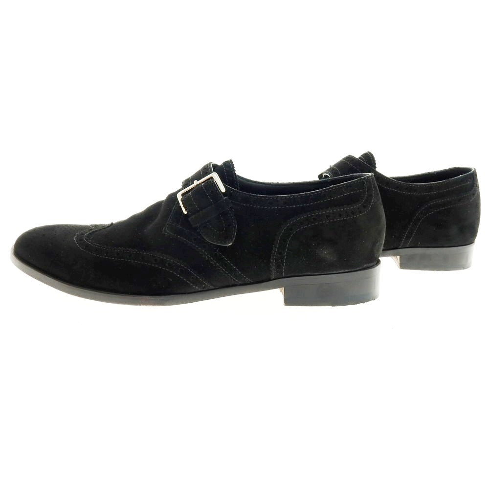 【中古】ポルペッタ polpetta スエード モンクストラップ ドレスシューズ ブラック【 40 】【 状態ランクB 】【 メンズ 】