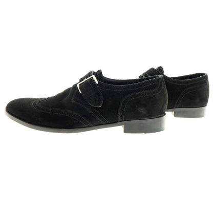 【中古】ポルペッタ polpetta スエード モンクストラップ ドレスシューズ ブラック【 40 】【 状態ランクB 】【 メンズ 】