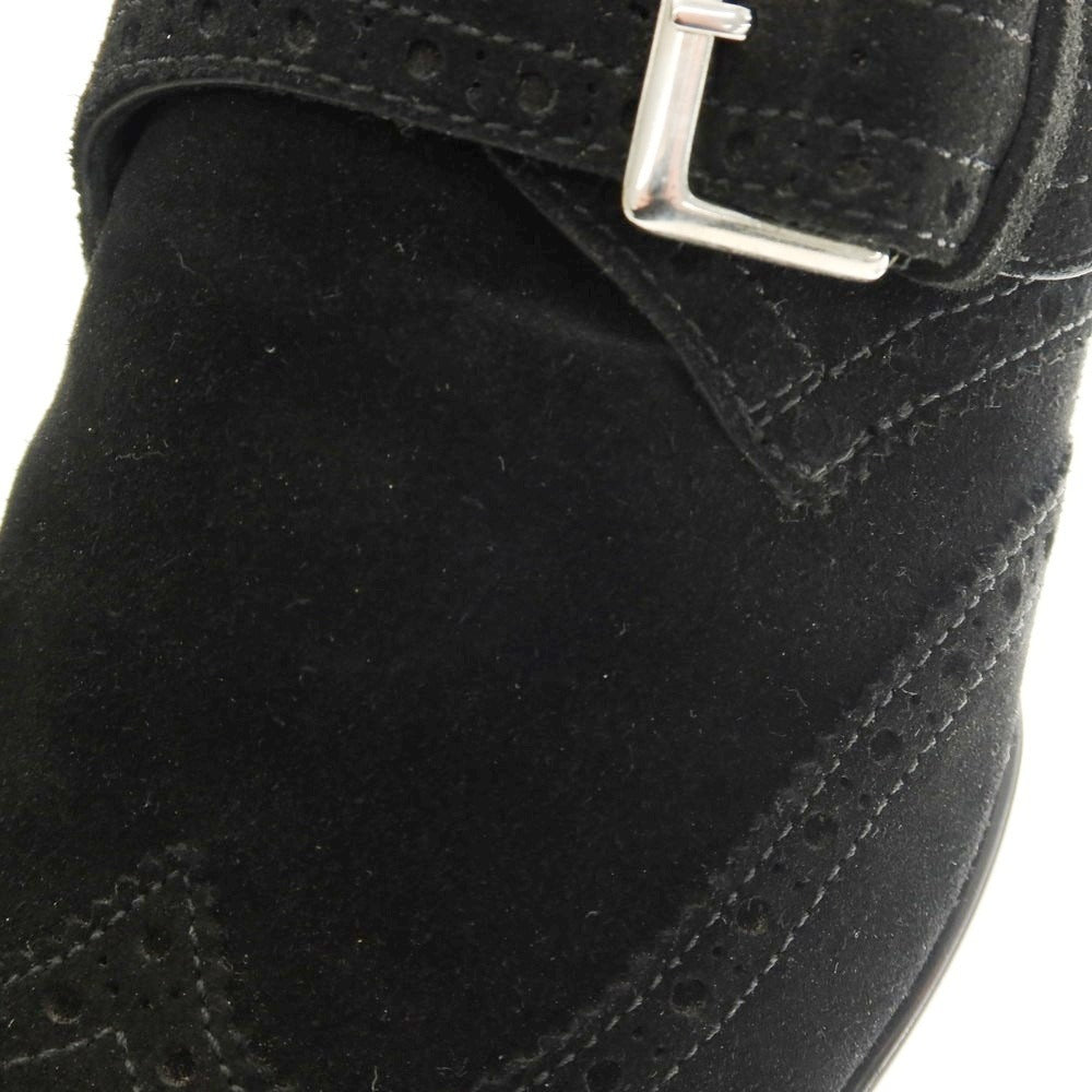 【中古】ポルペッタ polpetta スエード モンクストラップ ドレスシューズ ブラック【 40 】【 状態ランクB 】【 メンズ 】