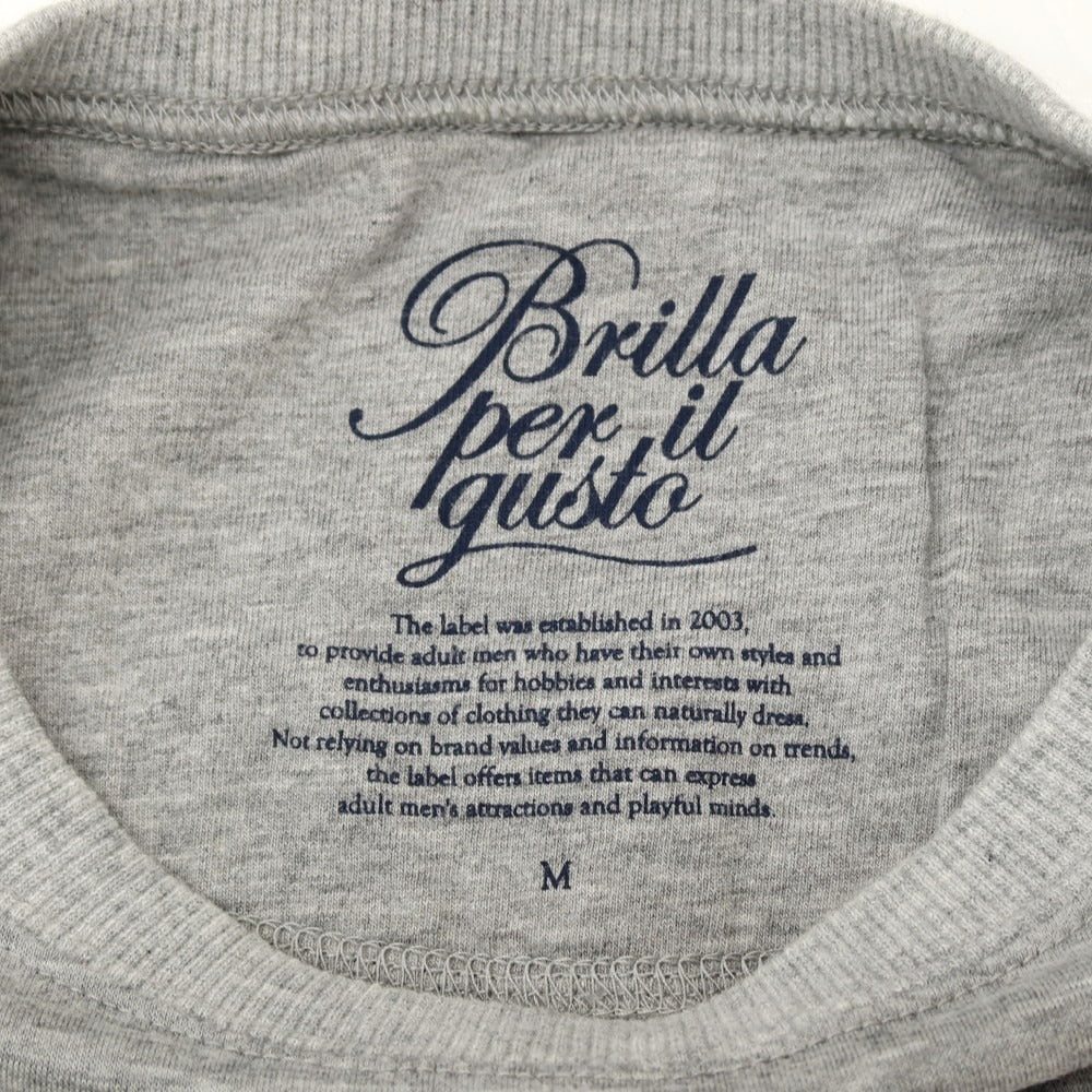 【中古】ブリッラ ペル イル グスト Brilla per il gusto テンセルポリエステル クルーネック 半袖Ｔシャツ グレー【サイズM】【 状態ランクB 】【 メンズ 】