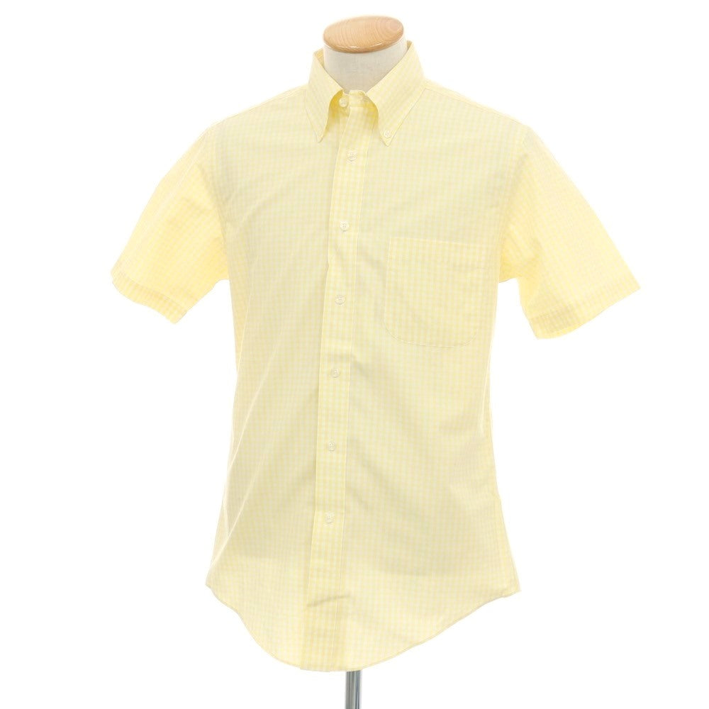 【中古】ブルックスブラザーズ Brooks Brothers REGENT コットン ギンガムチェック ボタンダウン 半袖シャツ イエローxホワイト【サイズS】【 状態ランクB 】【 メンズ 】